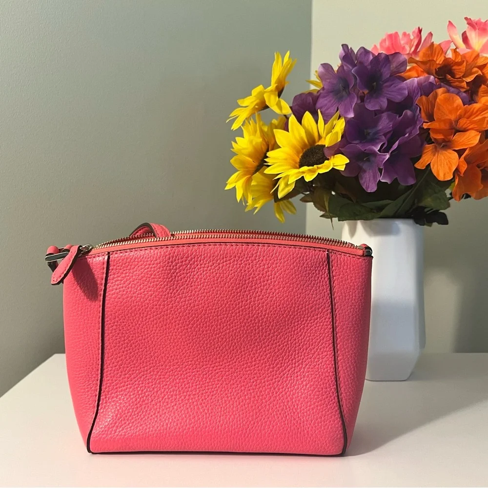 Kate Spade Vibrant Coral Pink Leather Crossbody Bag